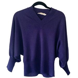 Purple Batwing Silk/Cashmere Sweater